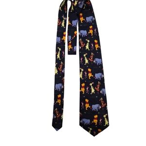 Mickey Inc Pooh 100% Silk Tie, Winnie The Pooh Tiger Rabbit Piglet‎ Eeyore Print